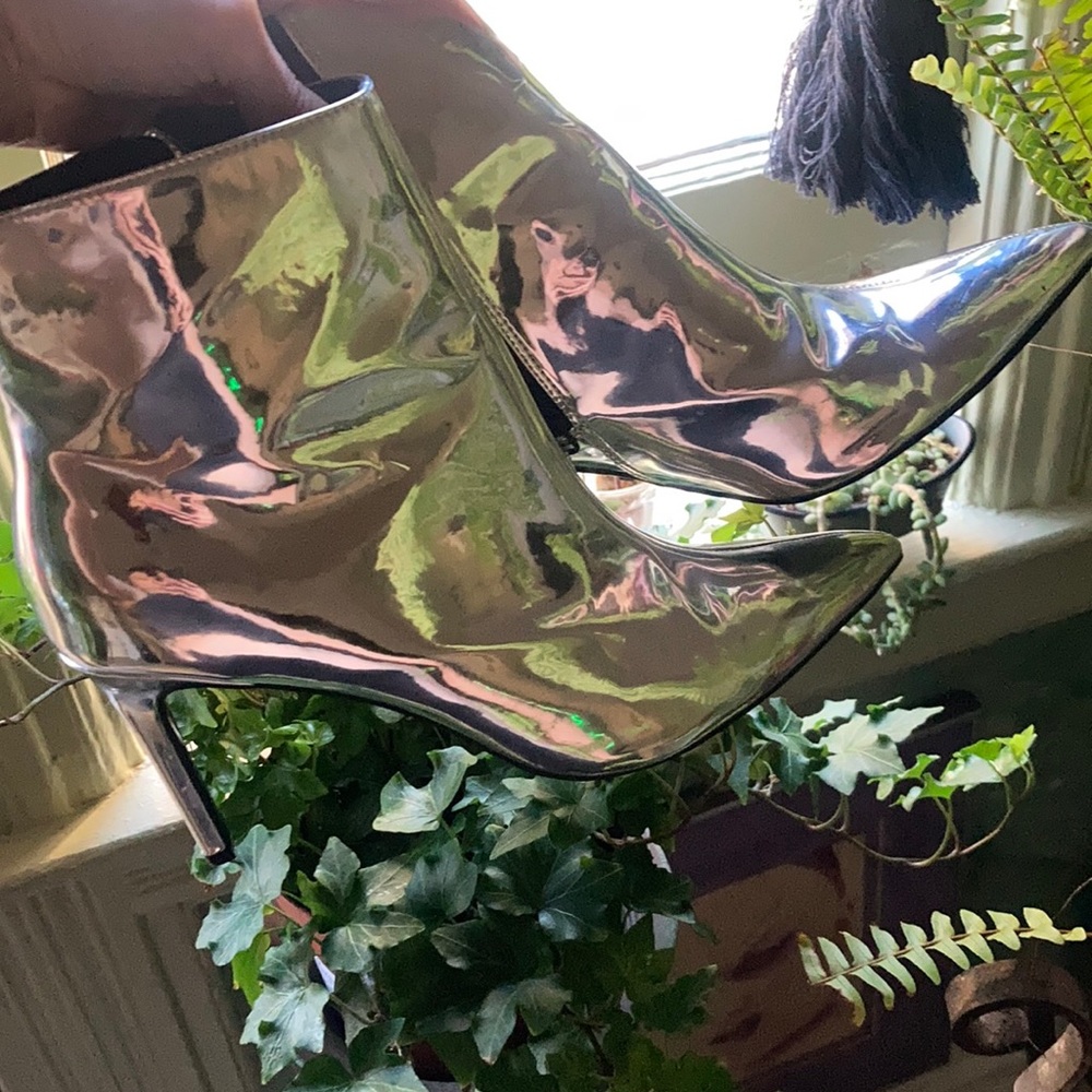 Topshop Silver Booties